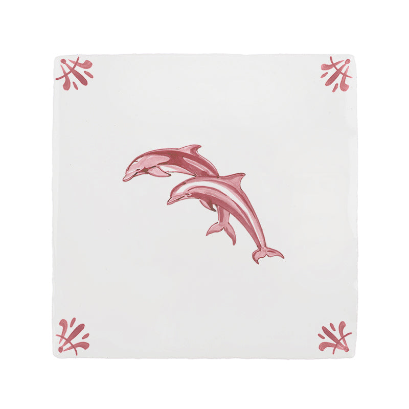 Dolphins Delft Tile