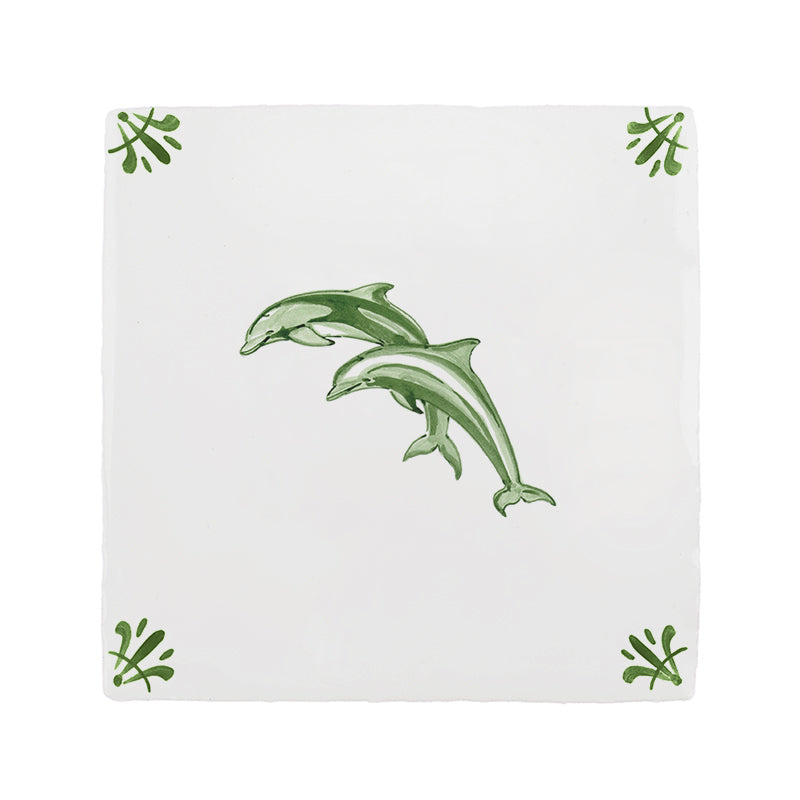 Dolphins Delft Tile