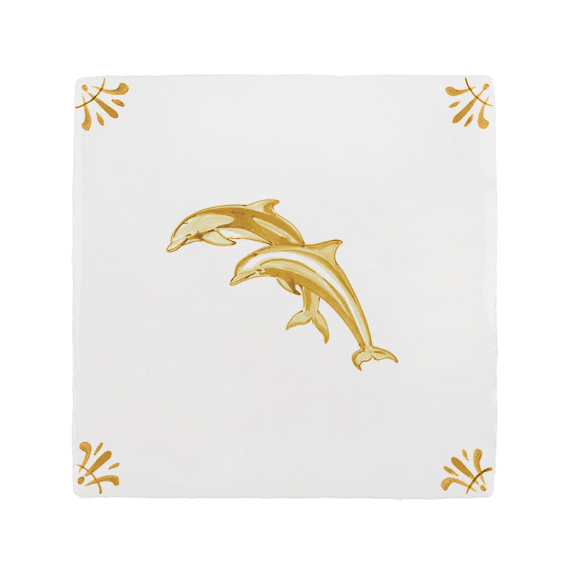 Dolphins Delft Tile