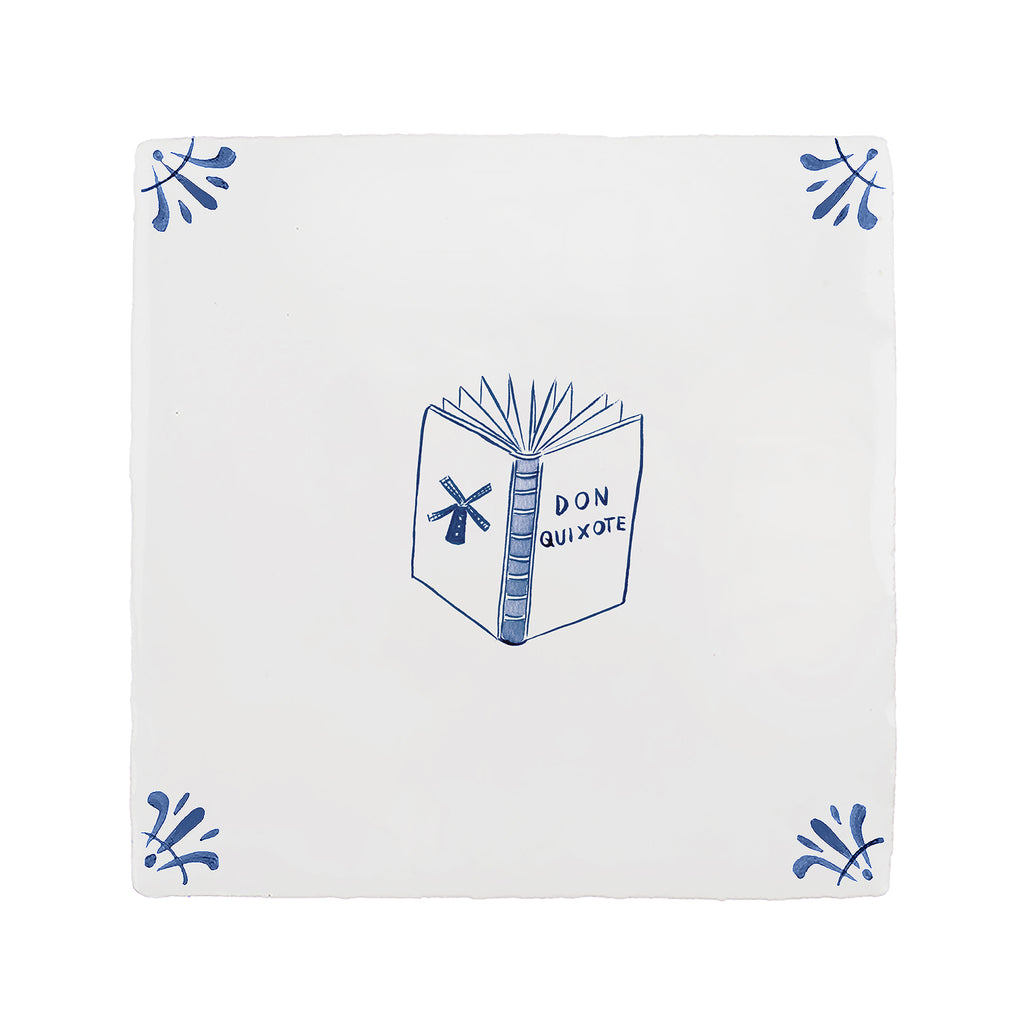 Don Quixote Delft Tile