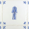 Dressing Gown Delft Tile, Gold Lustre