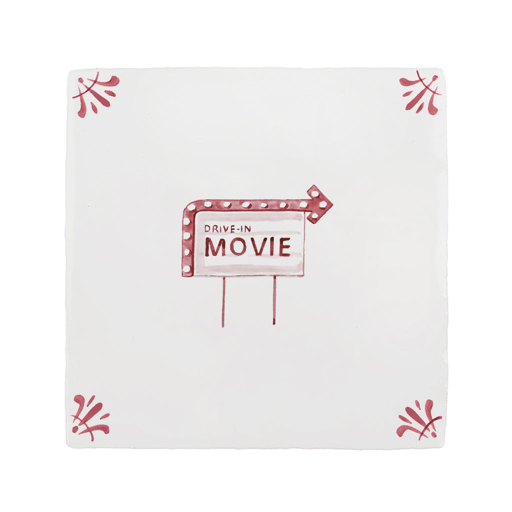 Drive In Movie Delft Tile