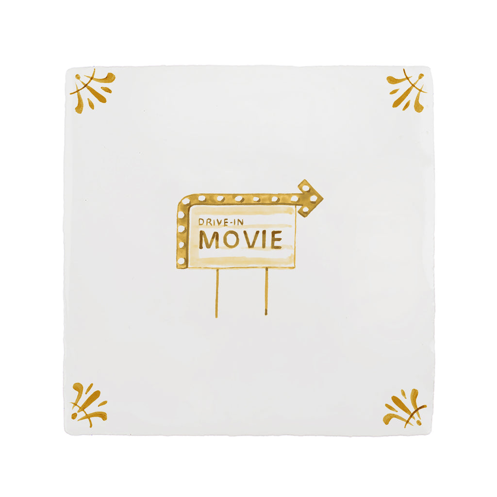 Drive In Movie Delft Tile