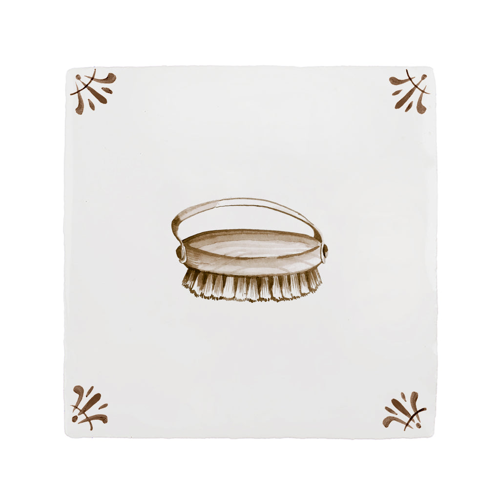 Dry Brush Delft Tile