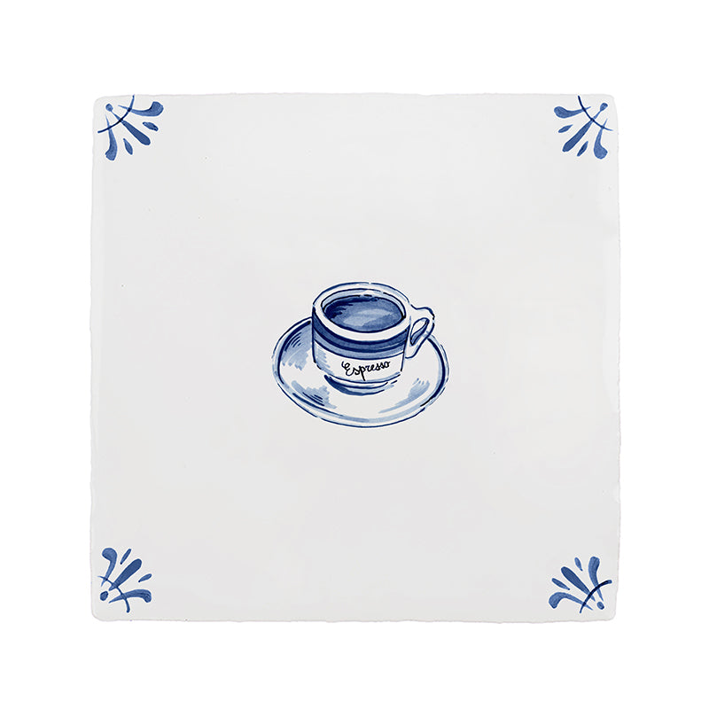 Espresso Delft Tile Sample, Blue