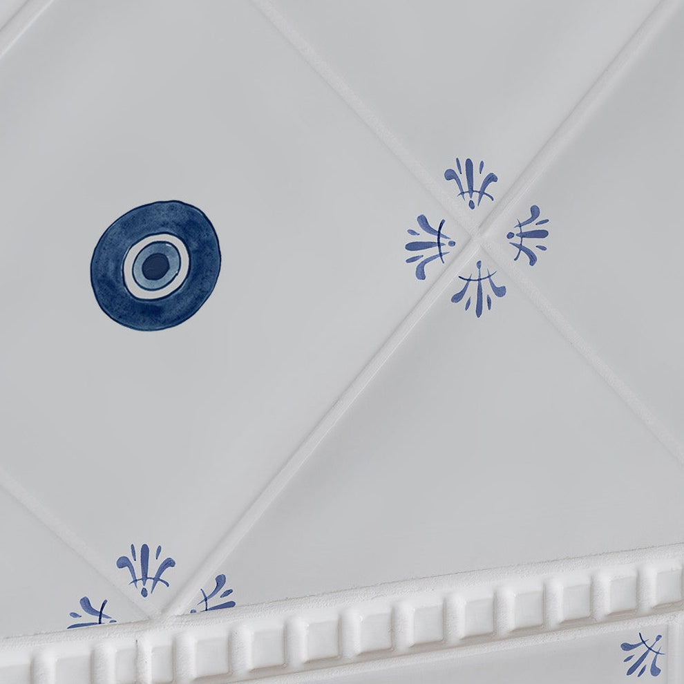 Evil Eye Delft Tile