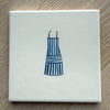 End of Line, Apron Delft Tile, Blue