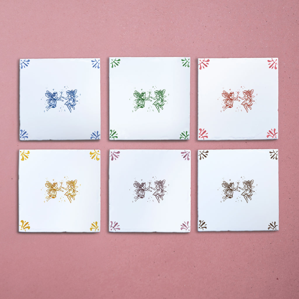 Faeries Delft Tile