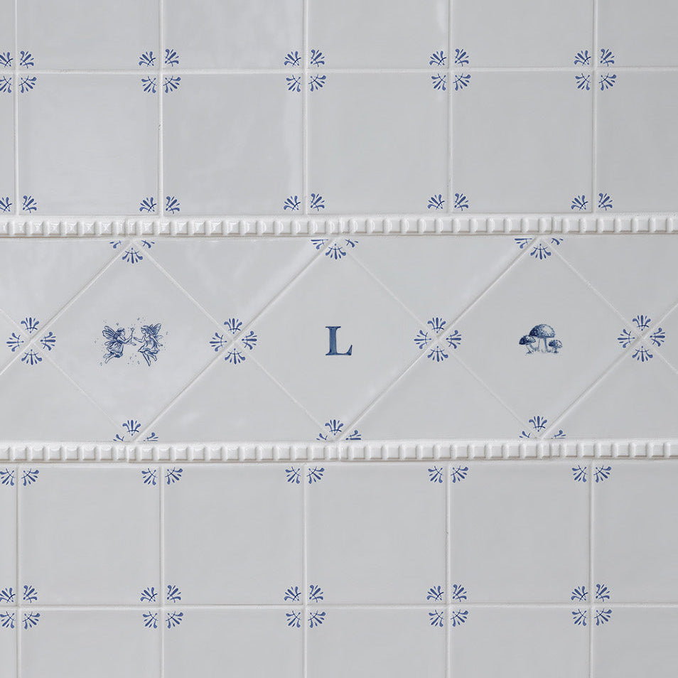 Toadstools Delft Tile