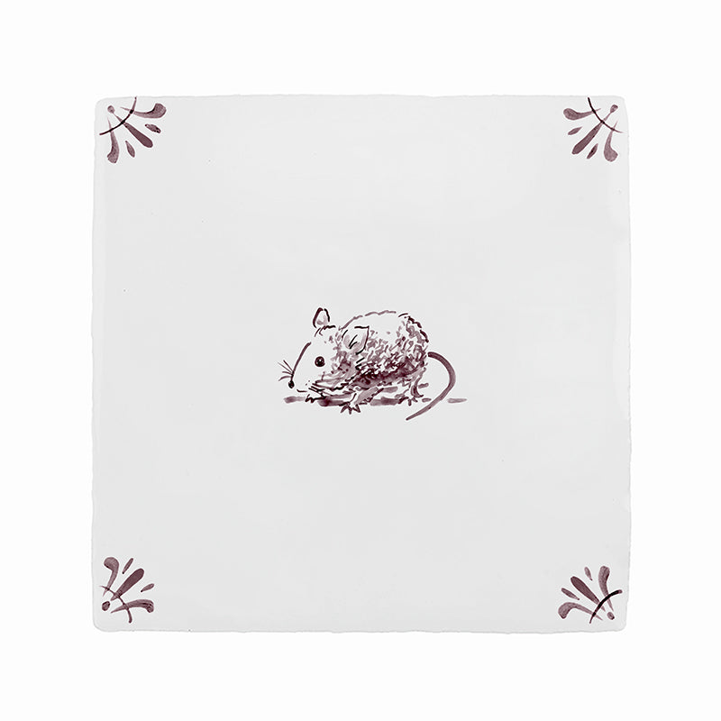 Field Mouse Delft Tile