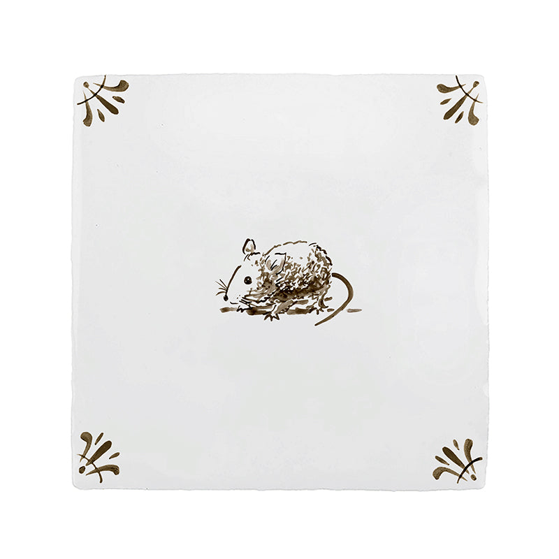 Field Mouse Delft Tile