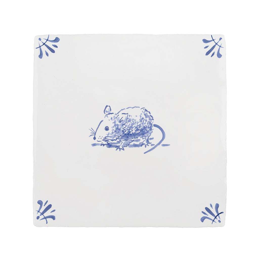 Field Mouse Delft Tile