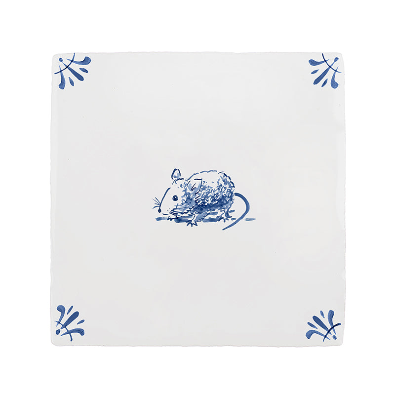 Field Mouse Delft Tile Sample, Blue