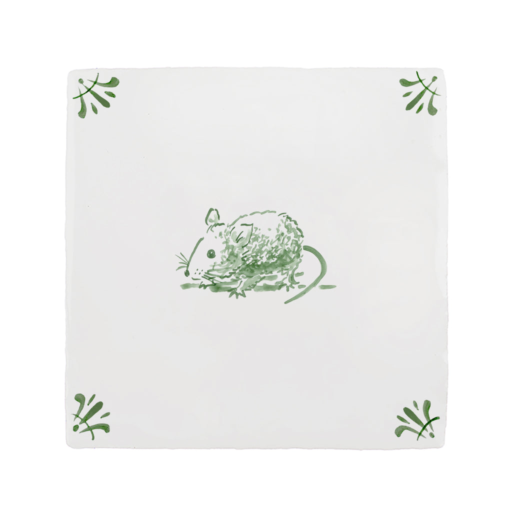 Field Mouse Delft Tile