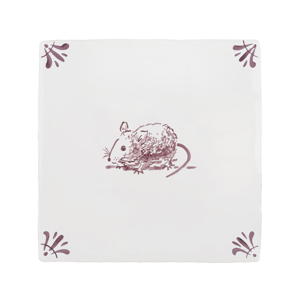 Field Mouse Delft Tile