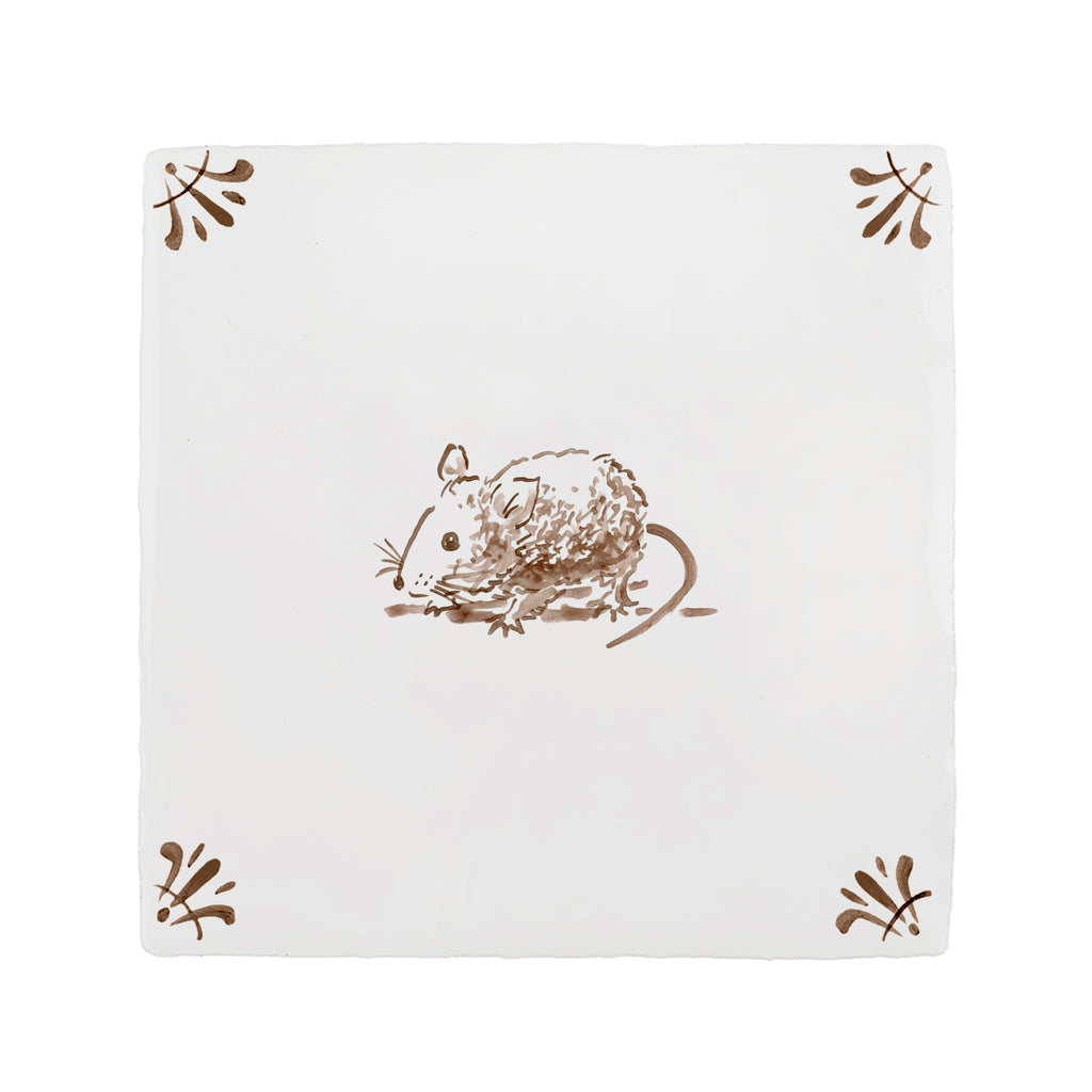 Field Mouse Delft Tile