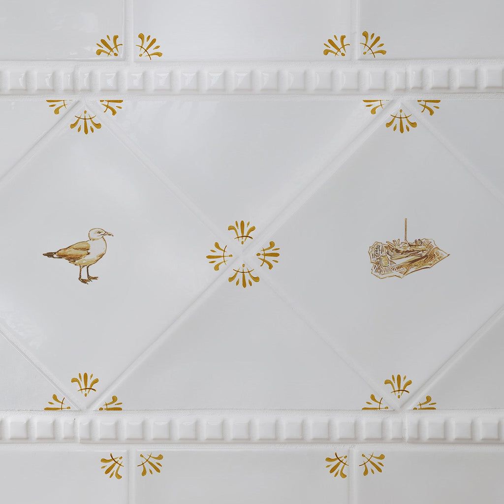 Fish and Chips Delft Tile