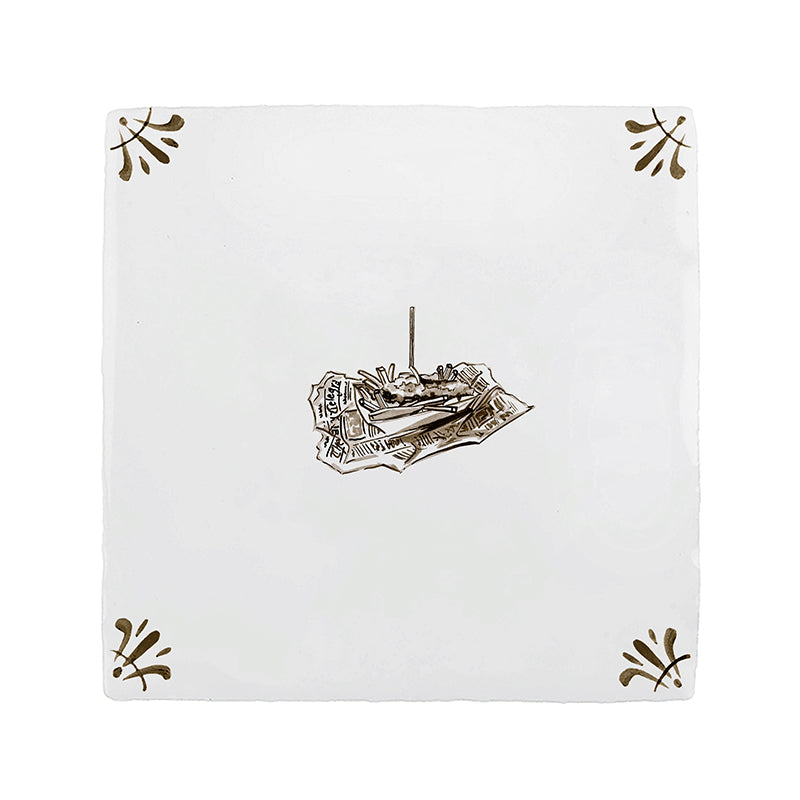 Fish and Chips Delft Tile
