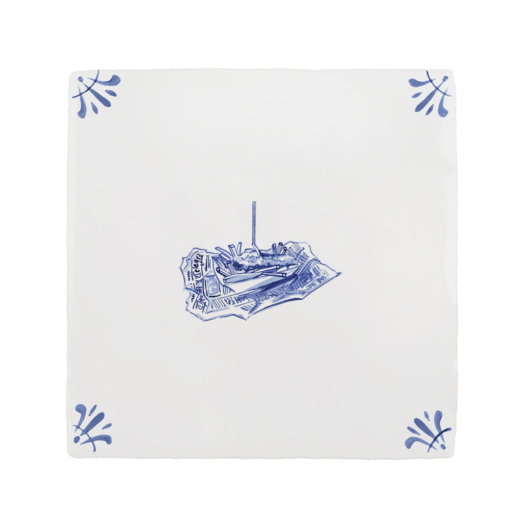 Fish and Chips Delft Tile