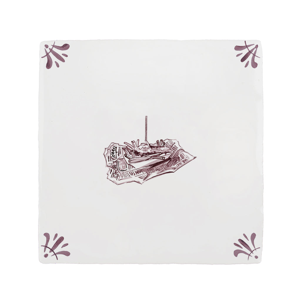 Fish and Chips Delft Tile