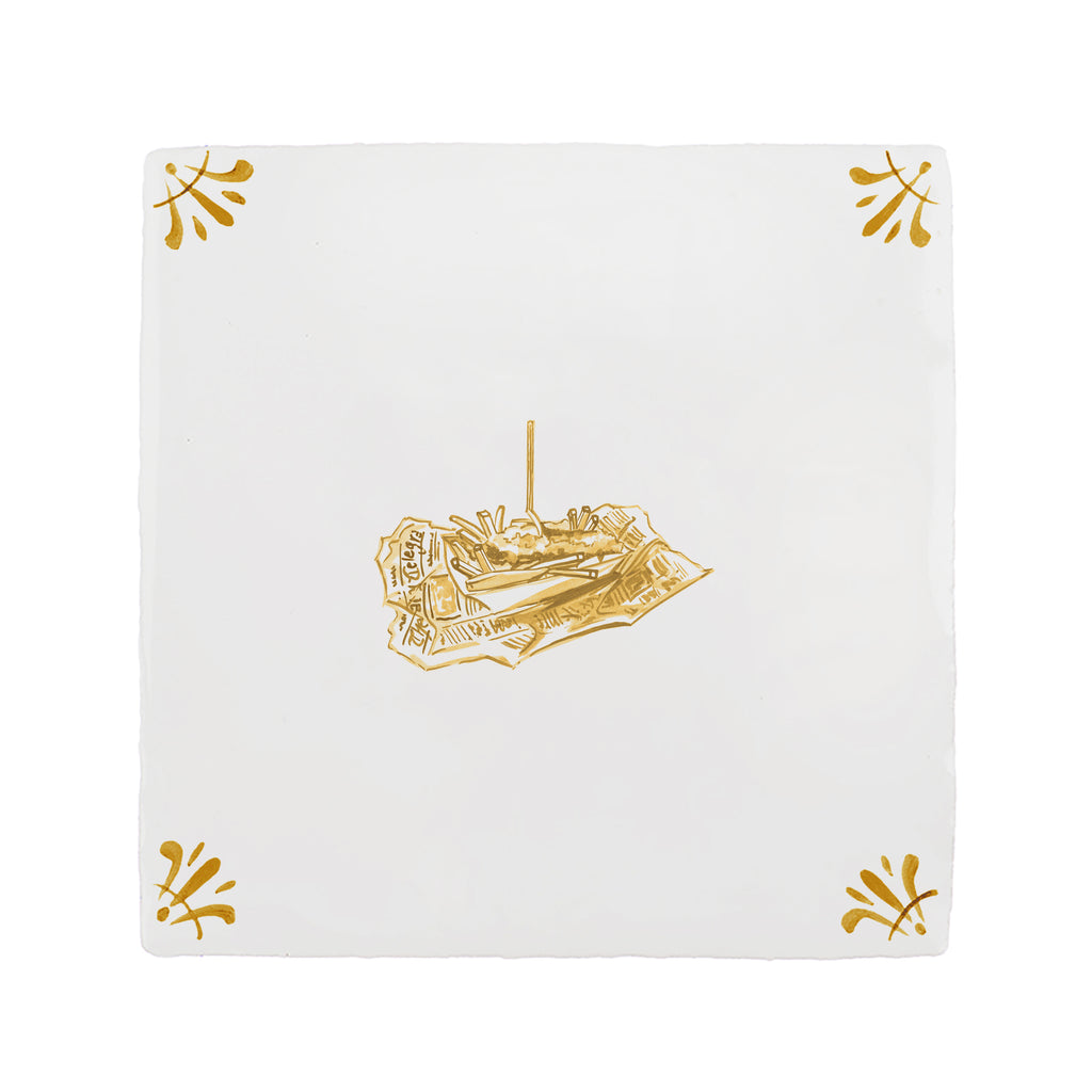 Fish and Chips Delft Tile