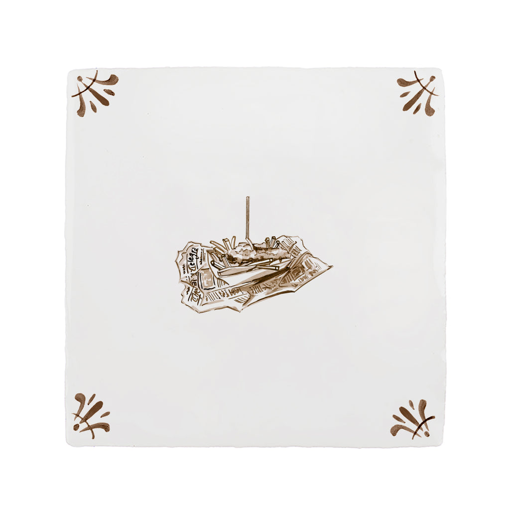 Fish and Chips Delft Tile