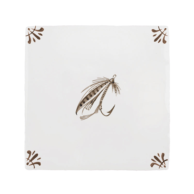 Fishing Flies Delft Tile