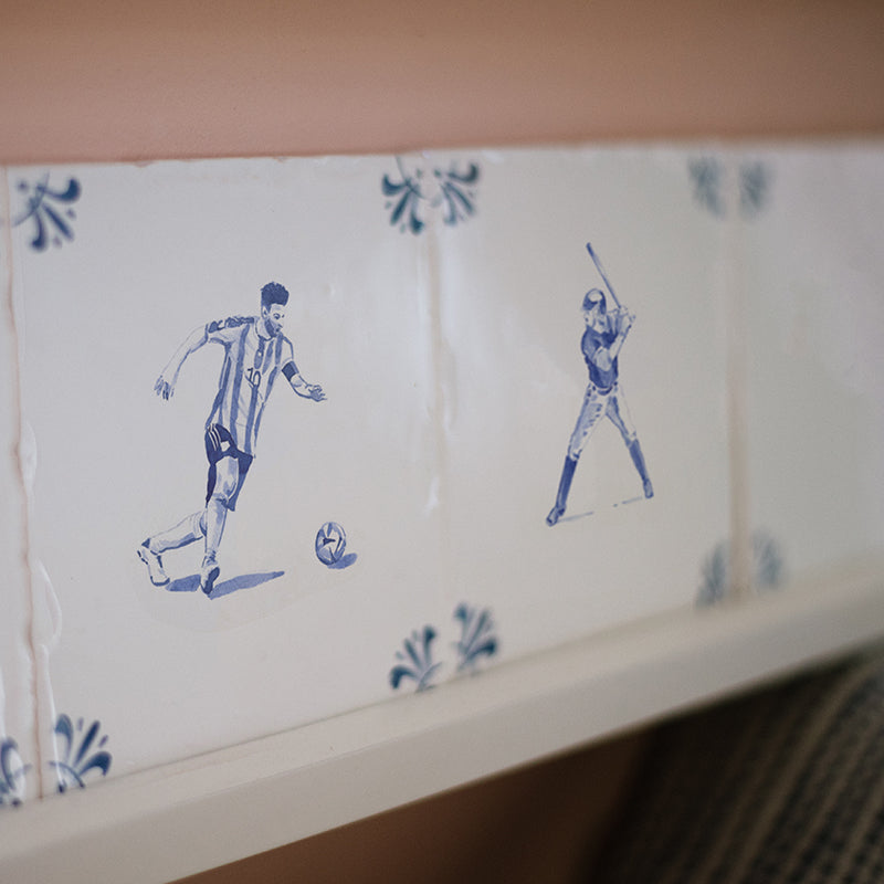 Footballer Delft Tile