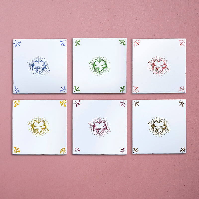 Forever Hearts Delft Tile