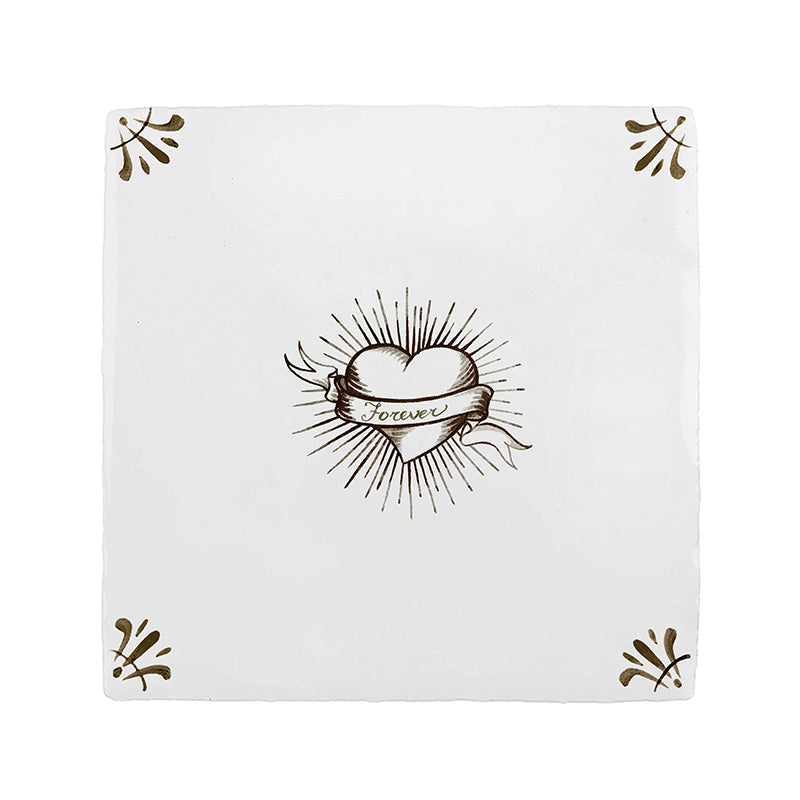Forever Hearts Delft Floor Tile