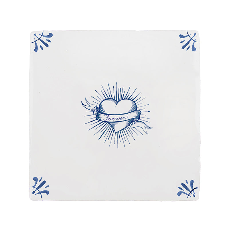 Forever Hearts Delft Floor Tile