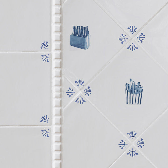 6 Pack Beers Delft Tile