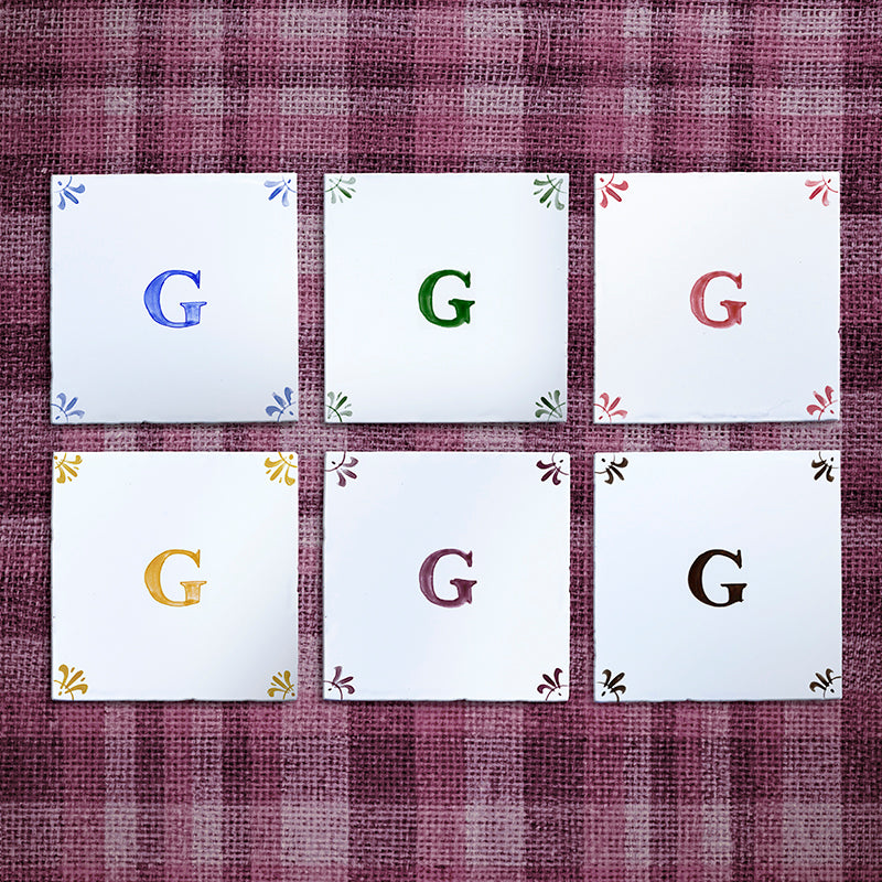 Alphabet G Delft Tile