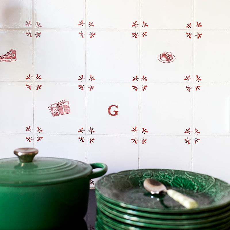 Alphabet G Delft Tile