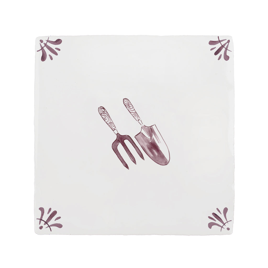Gardening Tools Delft Tile