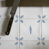 Gladioli Delft Tile, Gold Lustre