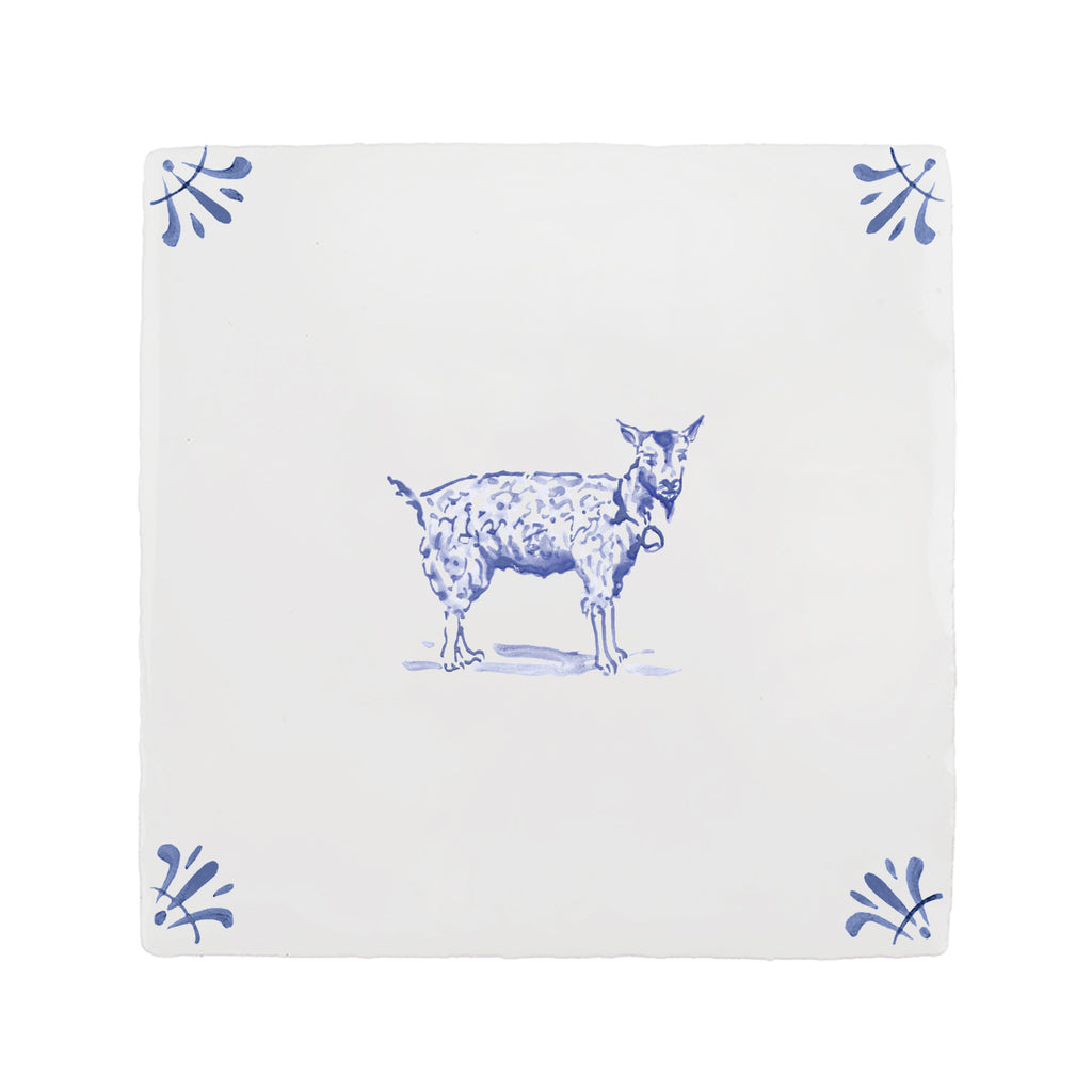 Goat Delft Tile