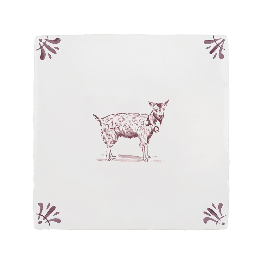 Goat Delft Tile