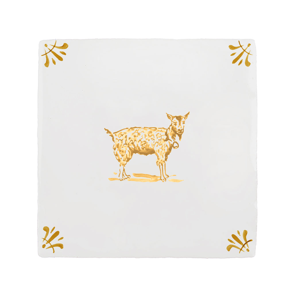 Goat Delft Tile