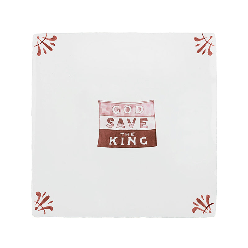 God Save the King Delft Tile