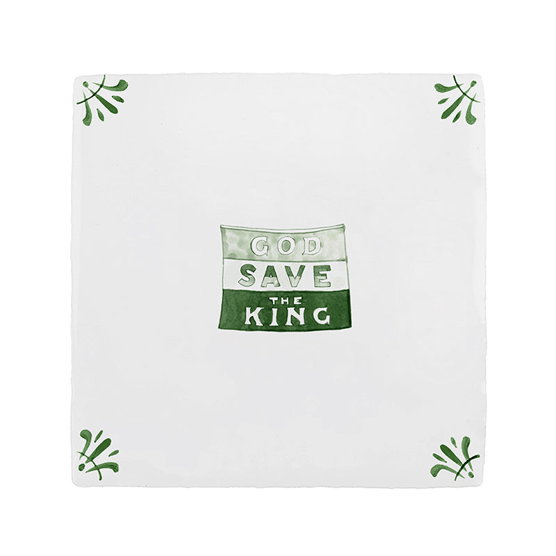 God Save the King Delft Tile