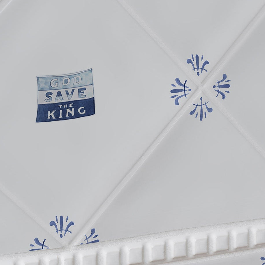 God Save the King Delft Tile