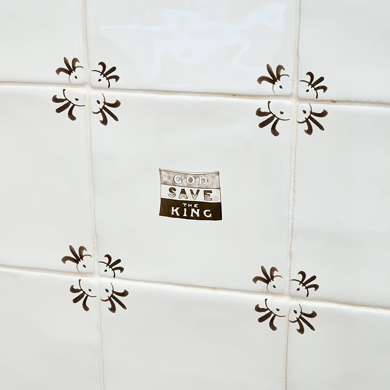 God Save the King Delft Tile