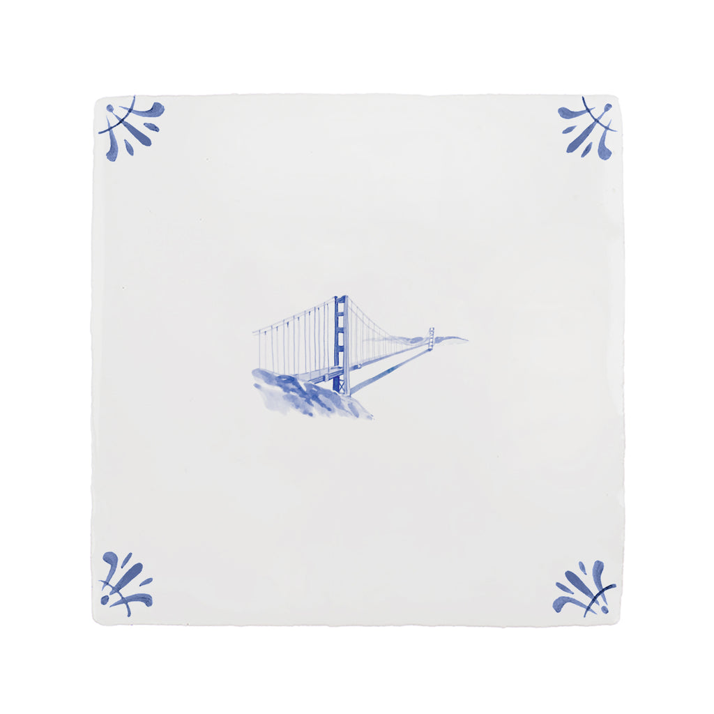 Golden Gate Bridge Delft Tile