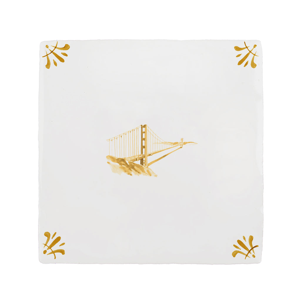 Golden Gate Bridge Delft Tile