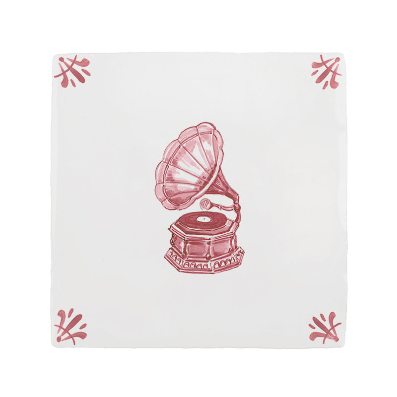 Gramophone Delft Tile