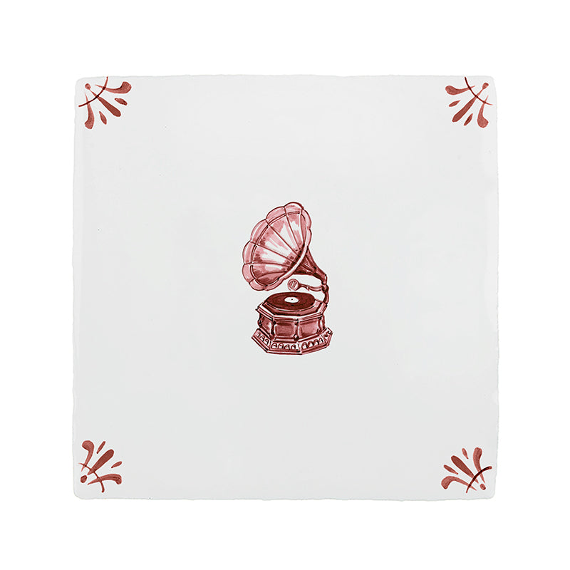 Gramophone Delft Tile