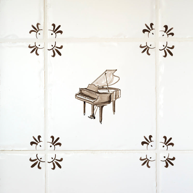 Grand Piano Delft Tile