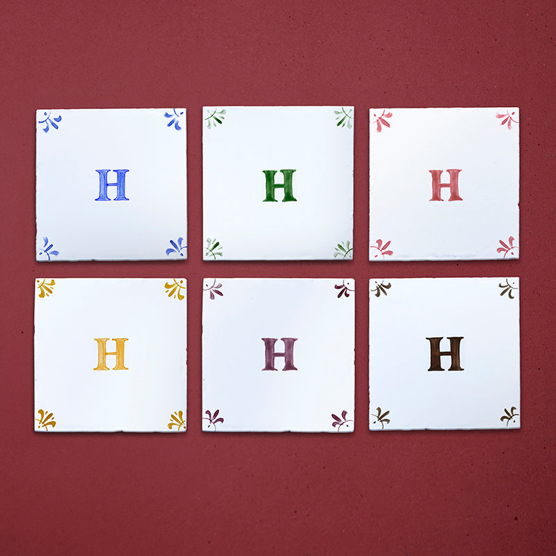 Alphabet H Delft Tile
