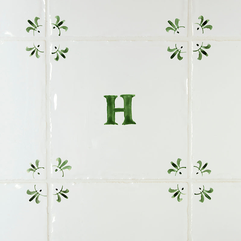 Alphabet H Delft Tile
